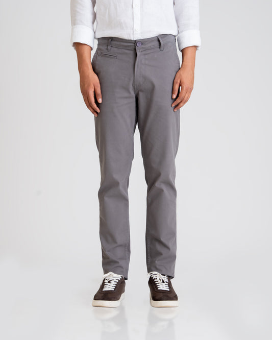 7ate9 Men Slate Cotton Lycra Trousers | 789A0023