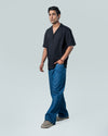 7ate9 Men Dobby Black Relaxed Fit Shirt | 789A0001