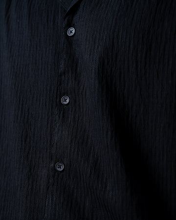 7ate9 Men Dobby Black Relaxed Fit Shirt | 789A0001