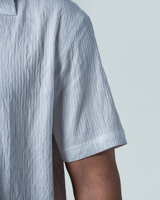 7ate9 Men Dobby White Relaxed Fit Shirt | 789A0002