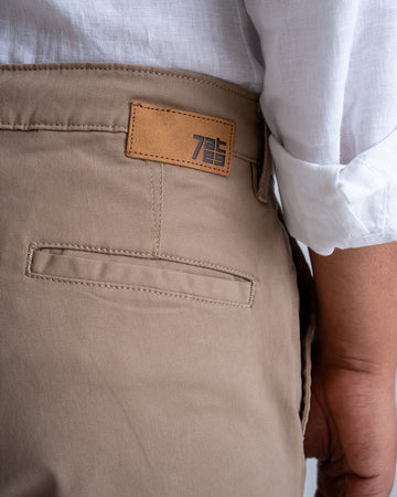 7ate9 Men Beige Cotton Lycra Trousers | 789A0024