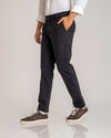 7ate9 Men Black Cotton Lycra Trousers | 789A0027