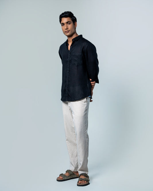 7ate9 Men Pure Linen Relaxed FIt Shirt | 789A0005