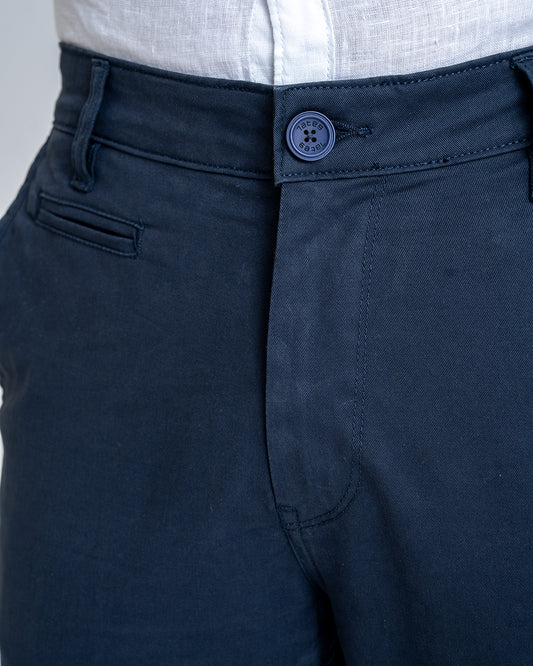 7ate9 Men Navy Cotton Lycra Trousers | 789A0029