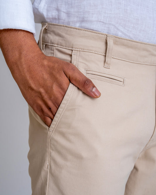 7ate9 Men Khaki Cotton Lycra Trousers | 789A0025