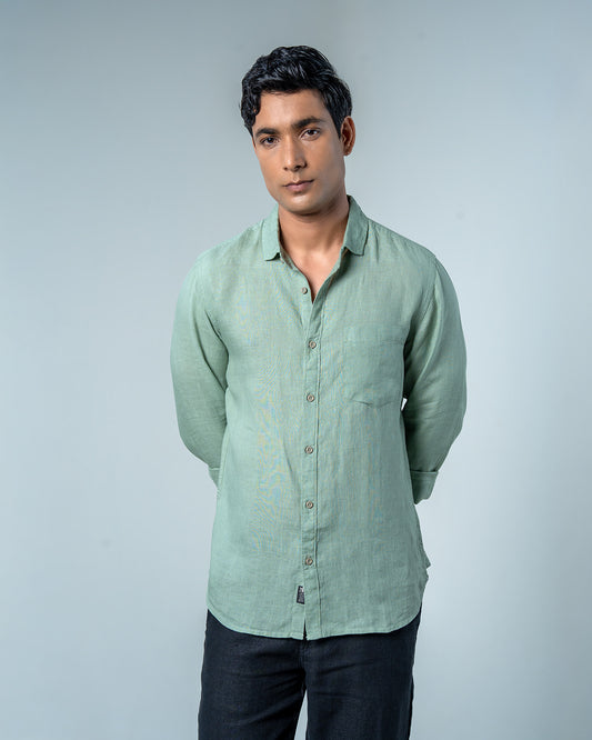 Relaxed Mint Mist Pure Linen Shirt
