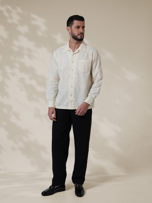 Off-White Relaxed-Fit Mens Jacquard Shirt | 789A0070
