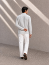 White Slim-Fit Mens Cotton Stripe Shirt