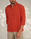 Orange Relaxed-Fit Mens Crisp Shirt | 789A0053