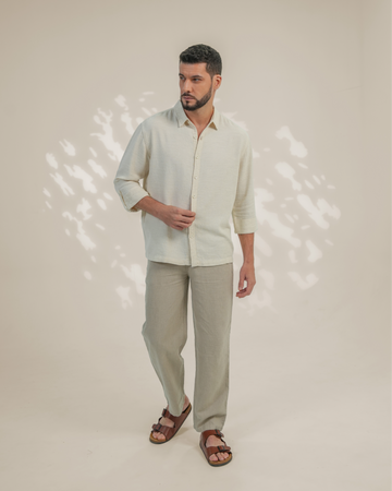 Off White Relaxed-Fit Mens Crisp Shirt | 789A0055