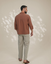 Brown Relaxed-Fit Mens Crisp Shirt | 789A0056