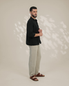 Black Relaxed-Fit Mens Crisp Shirt | 789A0052
