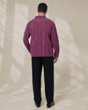 Purple Relaxed-Fit Mens Stripe Jacquard Shirt | 789A0049