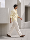7ate9 Men Pure Linen Yellow Relaxed Fit Shirt | 789A0009