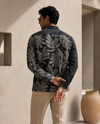 Black Relaxed-Fit Mens Leaf Jacquard Shirt | 789A0061