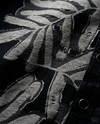 Black Relaxed-Fit Mens Leaf Jacquard Shirt | 789A0061