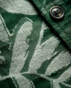 Green Relaxed-Fit Mens Leaf Jacquard Shirt | 789A0057