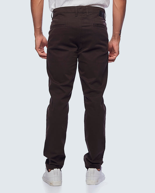 Structured Cocoa Cotton Lycra Trousers